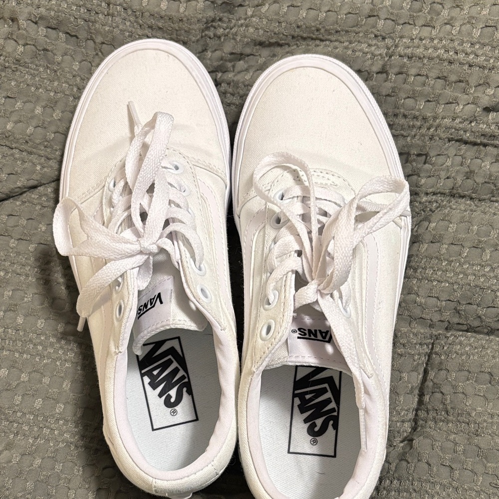Vans White Low-Top Canvas Sneakers